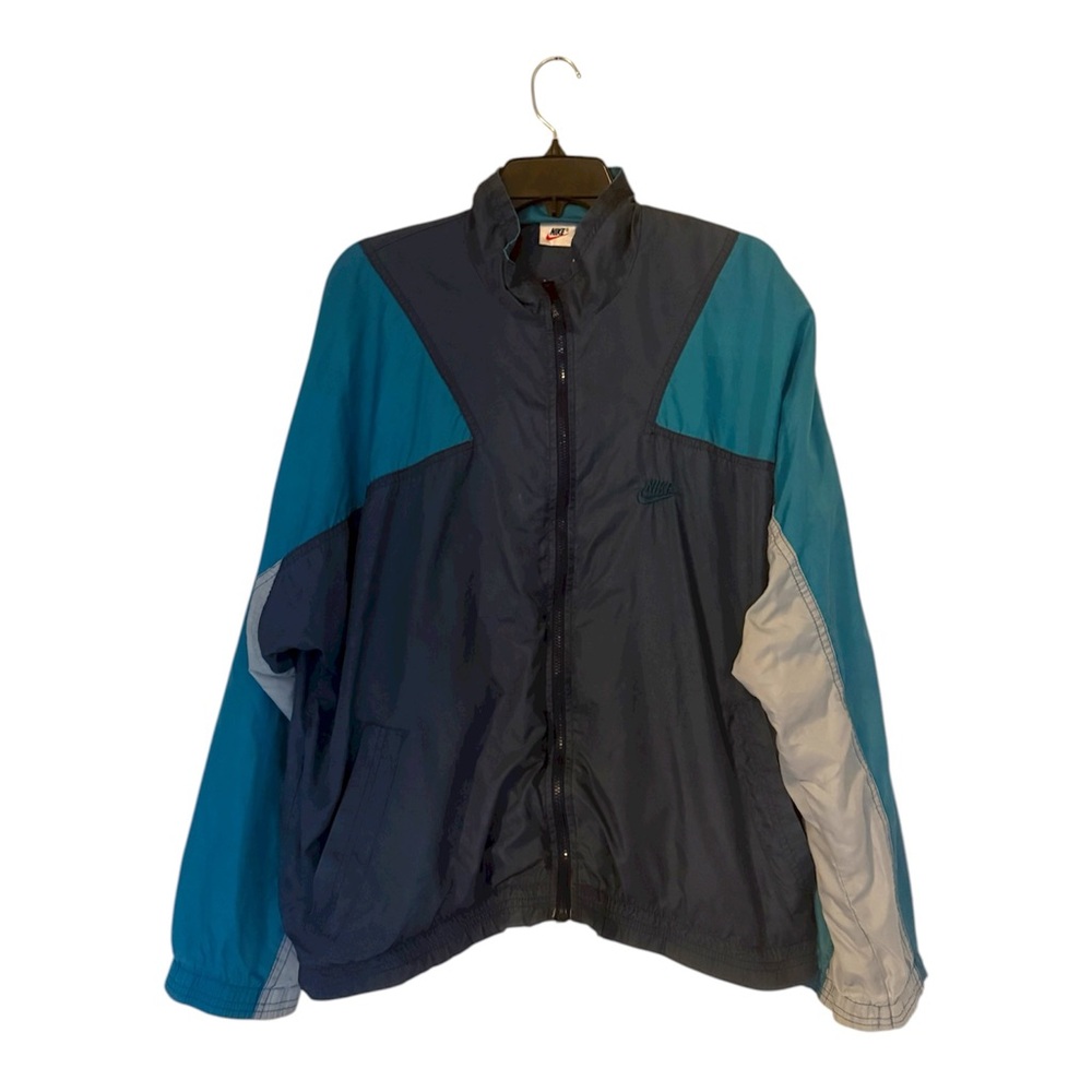 Nike Men's Teal and Dark Gray Windbreaker size Medium